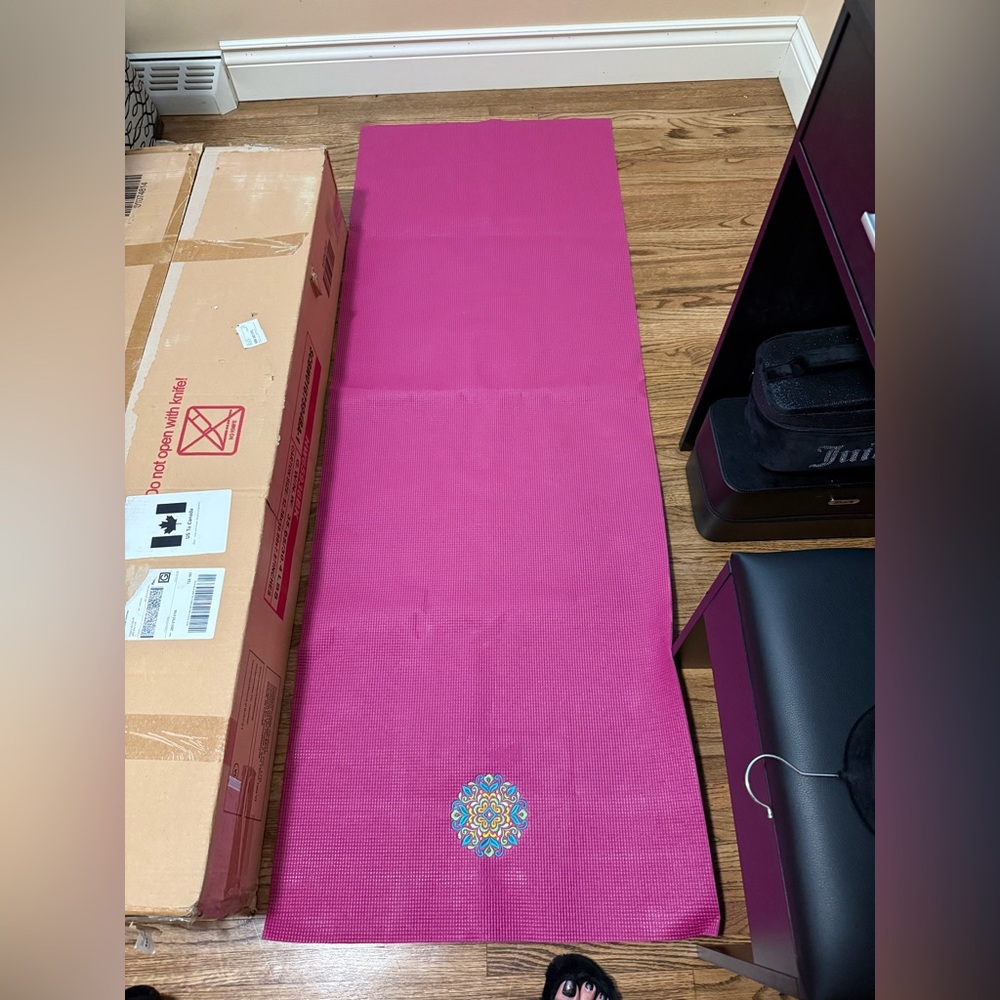 Pink Yoga Mat with Mandala Design